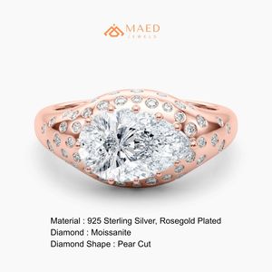 Moissanite <b>Dome</b> <b>Ring</b> for Women Rose Gold Engagement Wedding Anniversary Party Gift Jewelry Elegant Daily Wear Fashion Style - Product Image 6
