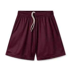 Shorts de sport décontractés pour homme, couleur bordeaux, avec cordon de serrage, taille élastique, respirants - Product Image 1