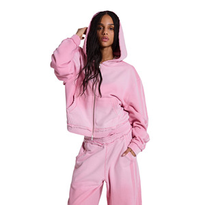 Ensemble de survêtement pour femmes, personnalisé, écologique, en molleton 100% coton, à capuche, manches longues, sweat-shirt et pantalon de jogging - Product Image 2