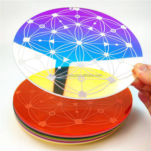 Base de centre de table en acrylique personnalisable, artisanat spirituel holographique, Art Déco, décoration d'intérieur, Géométrie Sacrée, Méditale - Product Image 4