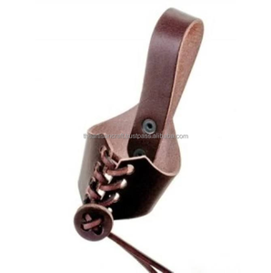 Cuerno para beber rústico y pulido de larga duración para usar en fiestas y festivales con soporte de cuero disponible al mejor precio - Product Image 5