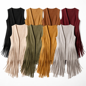 Venta al por mayor de chalecos largos de gamuza para mujer - Estilo casual, proveedor OEM y mayorista - Product Image 5