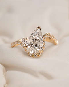 Anillo de Compromiso/Boda Vintage de Oro Amarillo de 14k con Diamante Cultivado en Laboratorio IGI/GIA, Unisex, Oro Blanco Fino para Aniversario, Ideal para Fiestas - Product Image 4