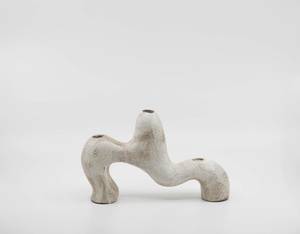 Support de bougie en céramique rayé rond fait main pour table, décoration intérieure, restaurant et rituels religieux par UO INDIA - Product Image 3