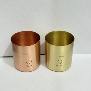 Luxury Customized Copper Round Handmade Candle Holder & 8 oz Metal <b>Jar</b> with Custom Logo Option for Home Christmas <b>Decor</b> - Product Image 3
