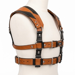<b>Men</b> Leather <b>Harness</b> Adjustable Fashion <b>Harness</b> Leather Style Straps Durable Construction Buckle Closure Stylish Costume - Product Image 3