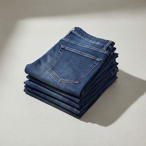 Vente directe usine – Pantalons d'été en jean décontractés et respirants pour hommes – Coupe droite – Jeans délavés – Vente en gros - Product Image 2