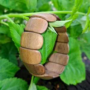 Bracelets manchette en bois pour femme, style classique, motif grain naturel, pour fêtes et occasions chrétiennes - Product Image 4