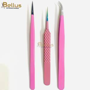 Pinzas Profesionales para Pestañas de Acero Inoxidable, 2 Piezas, Punta Recta y Curva, Duraderas, con Logotipo Personalizado, Herramienta de Belleza - Product Image 5