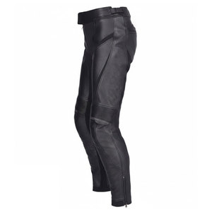 Pantalon en cuir classique pour moto pour homme avec coutures robustes, fermeture réglable et matière durable pour la conduite et les voyages - Product Image 4