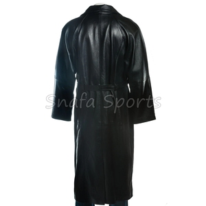 Men's Real <b>Long</b> <b>Leather</b> <b>Jacket</b> Coat Black Genuine <b>Leather</b> <b>Jacket</b> for Sale Manufacture Custom logo Labels and Tags - Product Image 4