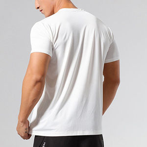 เสื้อยืดผู้ชาย เสื้อยืดคอตตอนแบบทางการ พิมพ์ลายโลโก้ด้านหน้า แขนสั้น ลายกราฟิกคุณภาพสูง - Product Image 3