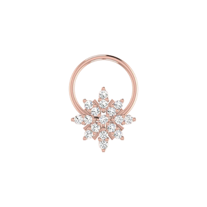 AJRETAIL Clou de nez ethnique en or 14K avec diamant de 0,08 carat, couleur HI, clarté VS-SI, bijou de piercing fin et brillant - Product Image 2