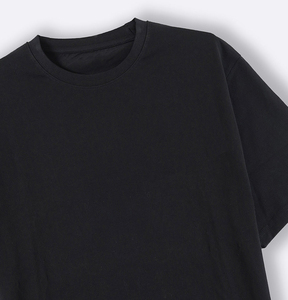 Camiseta de Manga Corta con Cuello Redondo para Hombre, Negra, 100% Algodón, Corte Regular, Informal, Color Sólido, Tejido de Punto Liso - Product Image 4