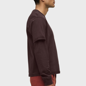 เสื้อยืดโอเวอร์ไซส์ผ้าฝ้าย 100% สีน้ำตาล พิมพ์ลายซิลค์สกรีนสองชั้น แขนยาว ระบายอากาศได้ดี เสื้อยืดผู้ชาย - Product Image 3