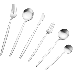 Ensemble de couverts modernes en acier inoxydable de haute qualité, durables et réutilisables, pour les fêtes, les dîners et la maison, à bas prix - Product Image 6