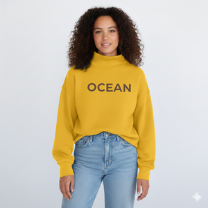 Pull oversize à col montant pour femme, décontracté, ample, doux, pour l'hiver, à manches longues, style minimaliste, en polaire brodée, personnalisable - Product Image 5