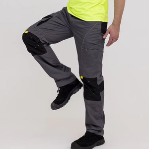 Custom Logo Canvas <b>Elastic</b> Waist <b>Work</b> <b>Trousers</b> Autumn Loose Casual Anti-Wrinkle Flat Mid Rise <b>Trouser</b> Pants - Product Image 4