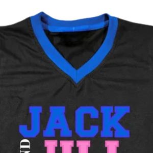 Camiseta de Mujer Jack and Jill con Cuello en V, Bloques de Color, Manga Corta, Paneles en Contraste, Informal, de Algodón, Tejido Suave y Transpirable, Personalizada - Product Image 3