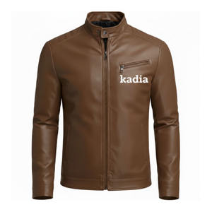 Veste en cuir de haute qualité sur mesure, col montant, streetwear, confortable, respirante, pour homme, tendance. - Product Image 4