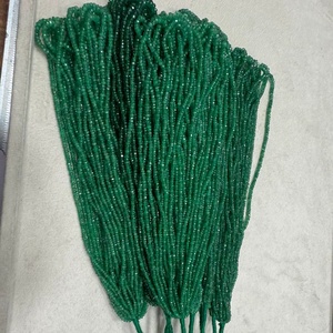 Cuentas facetadas de esmeralda natural de Zambia AAA de 3-4 mm, 16 pulgadas, piedra preciosa natural para la fabricación de joyas a precio de mayorista. - Product Image 1