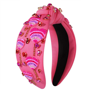 Diadema bordada con cuentas de semillas para fiestas navideñas, diadema única con bordado de cuentas de semillas con temática navideña - Product Image 6