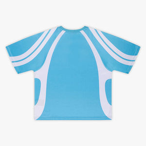 Camiseta sublimada de alta calidad con diseño personalizado al por mayor para hombre, con hombros caídos, cómoda y de secado rápido. - Product Image 3