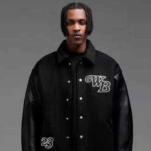 Chaqueta bomber de satén de seda personalizada, talla grande, lisa, se puede personalizar, chaquetas bomber para hombre, chaqueta varsity de alta calidad - Product Image 3