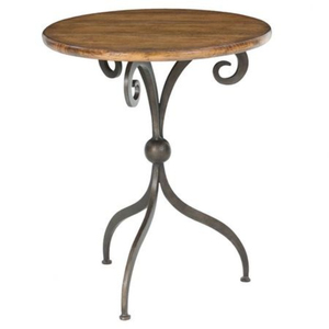 <b>Round</b> Shape Natural Finished Coffee <b>Table</b> Industrial Metal & Wood <b>Side</b> <b>Table</b> for Hotels Villas Living Room Decor Furniture - Product Image 4