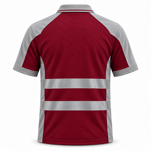 Camiseta Polo de Trabajo Reflectante Personalizada con Logotipo para Hombre, Manga Corta, Bolsillo en el Pecho, Paneles en Contraste, Uniforme para Trabajador de la Construcción, OEM - Product Image 2