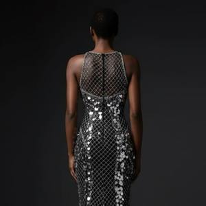 Robe de soirée de luxe personnalisée brodée argentée, tenue de cérémonie, fabricant, commandes en gros - Product Image 1