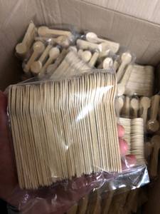 Ensemble de couverts jetables écologiques en bois (cuillère/fourchette/couteau) – Sûrs pour les aliments, parfaits pour les fêtes, petites cuillères à café et à glace - Product Image 6