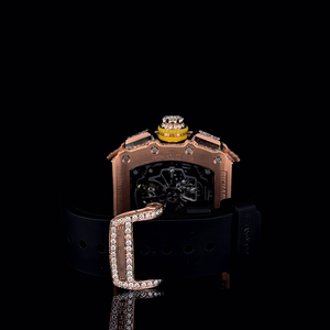 Reloj Tourbillon Automático de Lujo Unisex con Movimiento ETA, Diamantes Moissanite, Correa de Acero Inoxidable y Caucho, Diseño Analógico Personalizado - Product Image 4