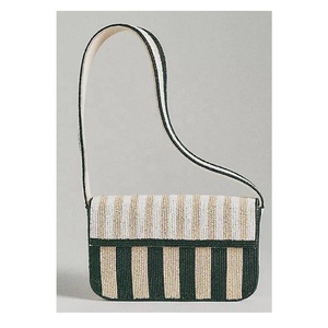 Bolso de Hombro Bordado a Mano con Diseño de Rayas, Correa Pequeña para Mujer, Uso Diario, Viajes y Oficina, Bolso de Hombro Multiusos - Product Image 1