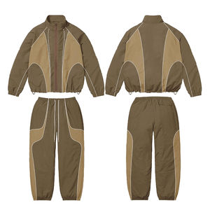 Veste et pantalon zippés avec logo personnalisé, coupe-vent respirant, combinaison de pluie avec bande réfléchissante, résistant à l'usure - Product Image 5