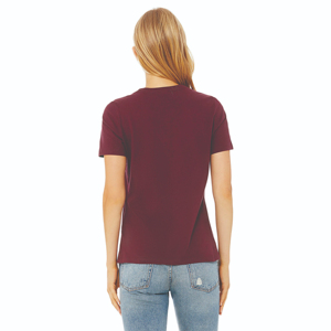 T-shirt pour femme à col rond, coupe ajustée, en coton 100% peigné et filé à anneaux, bleu Columbia, avec bandes d'épaules, longueur plus longue, bleu marine - Product Image 3