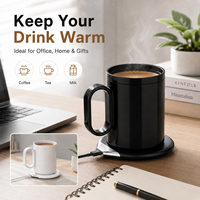 Mug en céramique chauffant intelligent avec logo personnalisé, base chauffante USB, affichage de la température, grande capacité, cadeau promotionnel, tasse à café