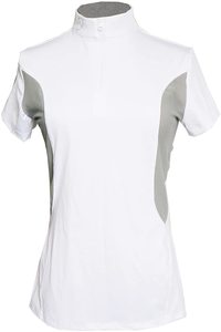 Camiseta de equitación personalizada para mujer, capa base transpirable de secado rápido, licra/poliéster, top profesional para espectáculos ecuestres, proveedor OEM - Product Image 4