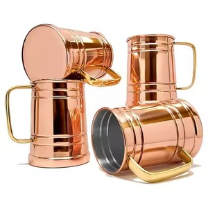 แก้วทองแดงขัดเงาพร้อมหูจับสีทอง ดีไซน์คลาสสิกสำหรับเครื่องดื่ม - Product Image 5