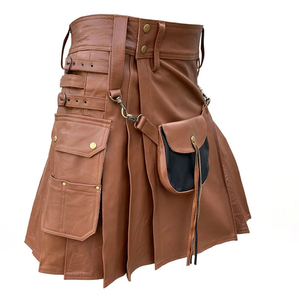 Black Gothic Steampunk Kilt With <b>Chains</b> And Buckles Asymmetrical Design - Product Image 6