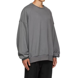 Sweat-shirt oversize uni de haute qualité pour hommes, nouveau design respirant, vente en gros 2026 - Product Image 2
