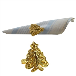 Anneau de serviette de haute qualité avec motif de fleur dorée, nouveau porte-serviettes décoratif en métal, pour la maison, l'hôtel, le restaurant, occasions de Noël - Product Image 4