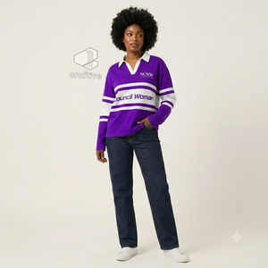 Camiseta de Rugby de la Hermandad NCNW para Mujer, con Cuello, Paneles de Color en Bloques, Polo Universitario de Rugby, Top Deportivo con Letras Griegas Bordadas - Product Image 5
