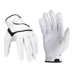 Premium Comfort Feel Cabretta Leather Golf <b>Gloves</b> Zipper Breathable <b>Moisture</b> Wicking New Design Factory Direct Sale White Black - Product Image 1