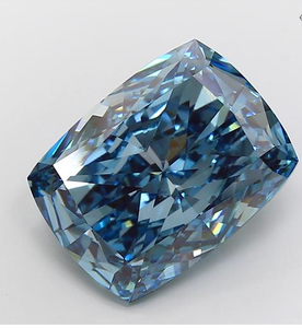 Diamante CVD Cultivado en Laboratorio, Certificado por IGI, 20.02 CT, Corte Cojín Alargado, Color Azul Intenso Fantasía, Claridad VS1, ROYAL GEMS para Joyería - Product Image 1