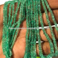 Perles de pierres précieuses en émeraude verte naturelle de Zambie, facettées, rondes, 2 mm et 4 mm, en fils, pour la création de bijoux, dernières tendances.