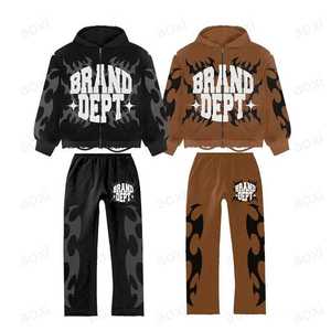 OEM, Logo de marque personnalisé, Petites commandes, Fabricant de vêtements de créateur sur mesure, Streetwear, Ensembles de sweats à capuche, Survêtements pour hommes - Product Image 3