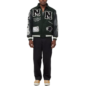 Chaqueta Varsity de Béisbol Personalizada para Hombre y Mujer, Invierno, con Parches de Chenilla Duraderos, Cierre de Botones a Presión, Cuello Acanalado, OEM - Product Image 5