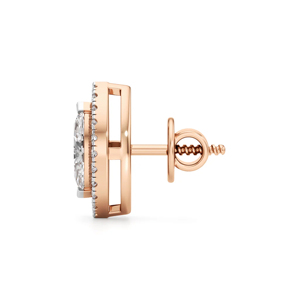 Boucles d'oreilles en or rose avec diamants taille marquise, bijoux de luxe pour femmes, forme goutte d'eau - Product Image 3