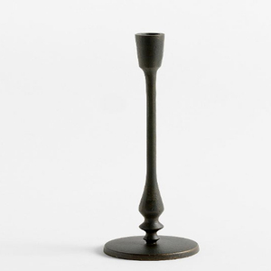 Hot-Sale Matte Black Iron <b>Casted</b> Candle Stick Holders For Christmas Decoration Set of 3 Pieces - Product Image 2